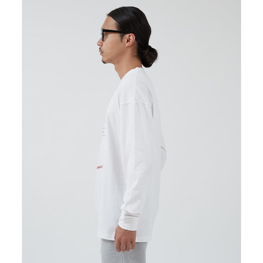 長袖Tシャツ メンズ WOODS別注 ウッズ ロンT カットソー  ビッグシルエット アウトドア カジュアル アメカジ ブラック ホワイト オートミール | improves | 05