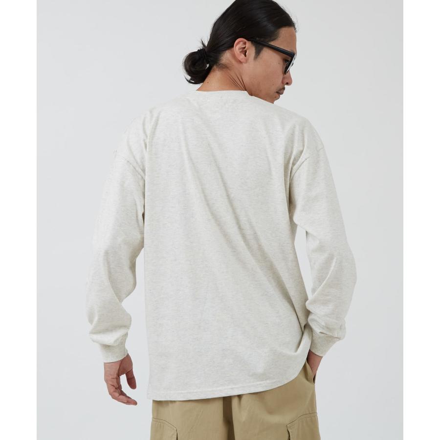 長袖Tシャツ メンズ WOODS別注 ウッズ ロンT カットソー  ビッグシルエット アウトドア カジュアル アメカジ ブラック ホワイト オートミール | improves | 11