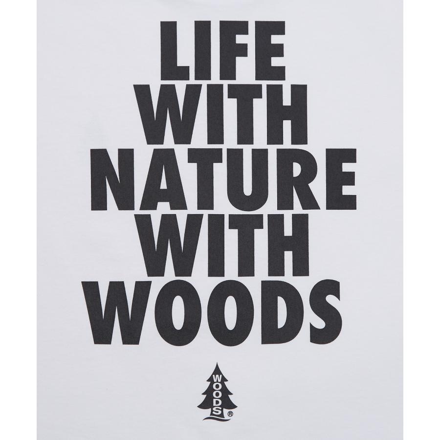 半袖Tシャツ メンズ WOODS別注 ウッズ カットソー  ビッグシルエット アウトドア カジュアル アメカジ ブラック ホワイト オートミール | improves | 19