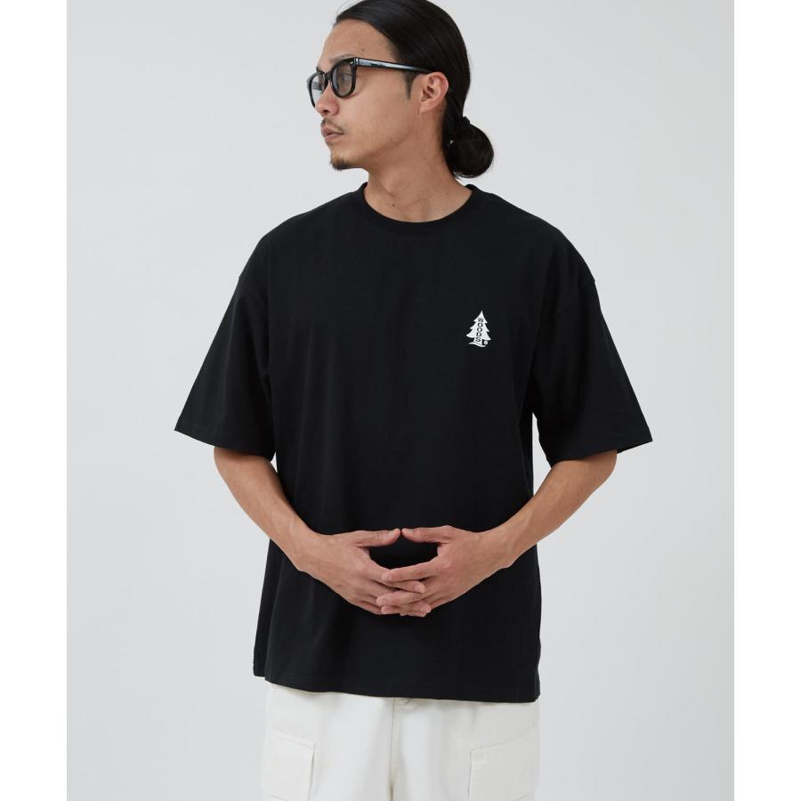 半袖Tシャツ メンズ WOODS別注 ウッズ カットソー  ビッグシルエット アウトドア カジュアル アメカジ ブラック ホワイト オートミール | improves | 05