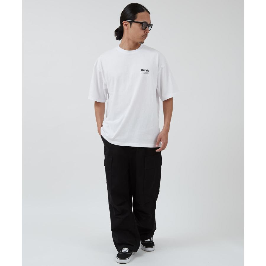 半袖Tシャツ メンズ WOODS別注 ウッズ カットソー  ビッグシルエット アウトドア カジュアル アメカジ ブラック ホワイト カーキ | improves | 13
