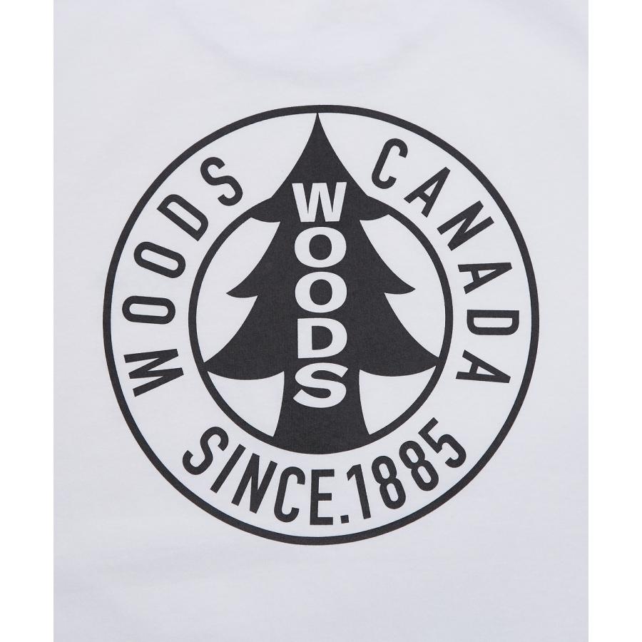 半袖Tシャツ メンズ WOODS別注 ウッズ カットソー  ビッグシルエット アウトドア カジュアル アメカジ ブラック ホワイト カーキ | improves | 20