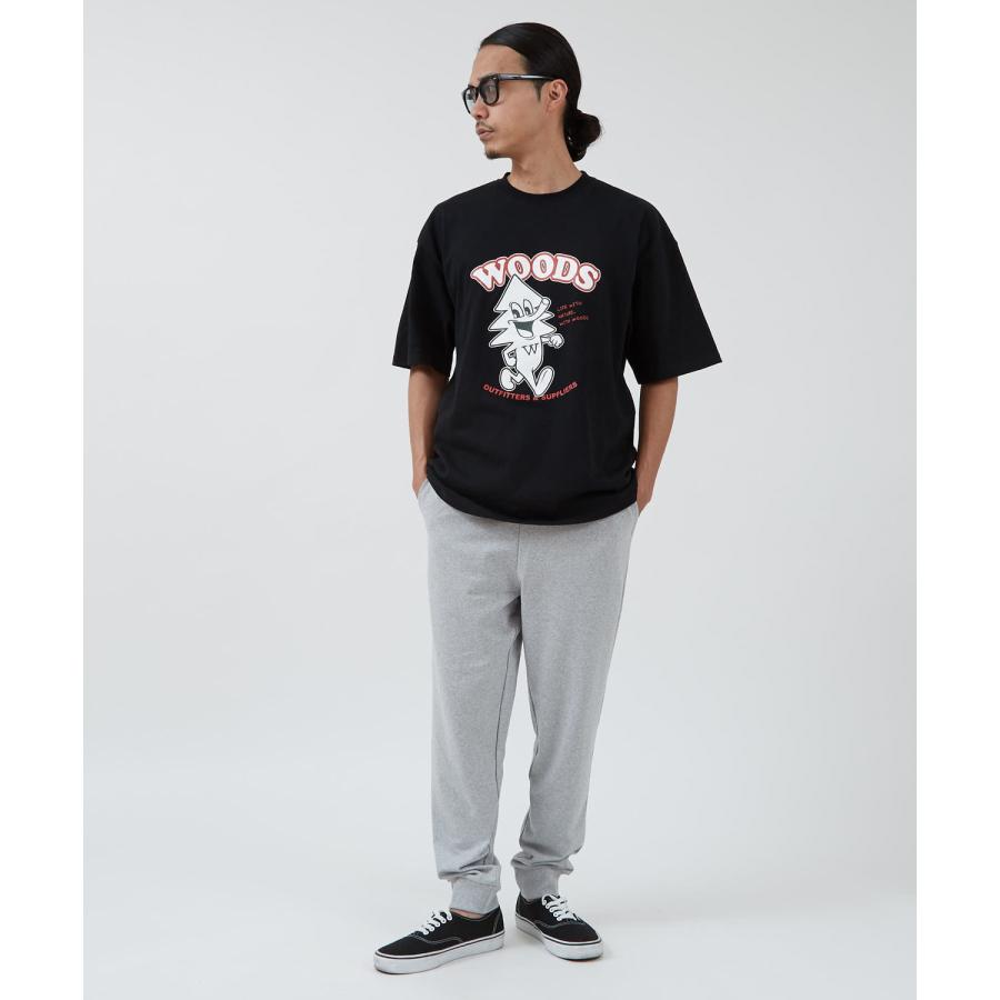 半袖Tシャツ メンズ WOODS別注 ウッズ カットソー  ビッグシルエット アウトドア カジュアル アメカジ ブラック ホワイト オートミール | improves | 07