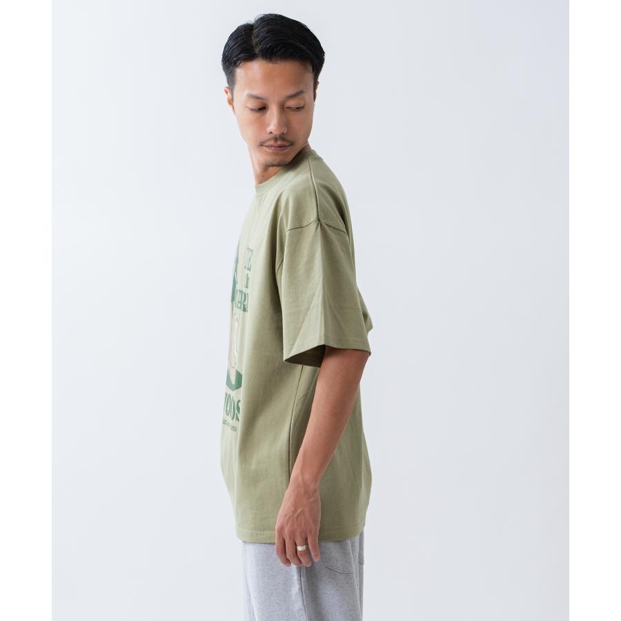 半袖Tシャツ メンズ WOODS別注 ウッズ カットソー ベア ビッグシルエット アウトドア カジュアル アメカジ ブラック ホワイト カーキ | improves | 13