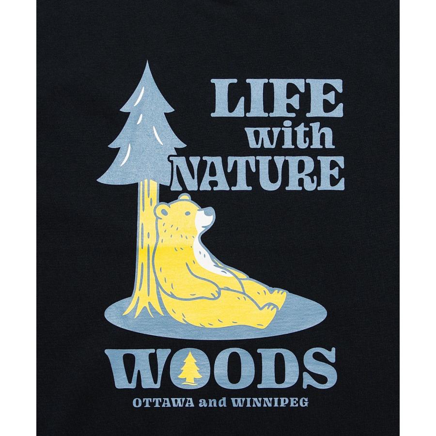 半袖Tシャツ メンズ WOODS別注 ウッズ カットソー ベア ビッグシルエット アウトドア カジュアル アメカジ ブラック ホワイト カーキ | improves | 16
