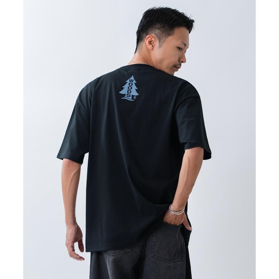 半袖Tシャツ メンズ WOODS別注 ウッズ カットソー ベア ビッグシルエット アウトドア カジュアル アメカジ ブラック ホワイト カーキ | improves | 10