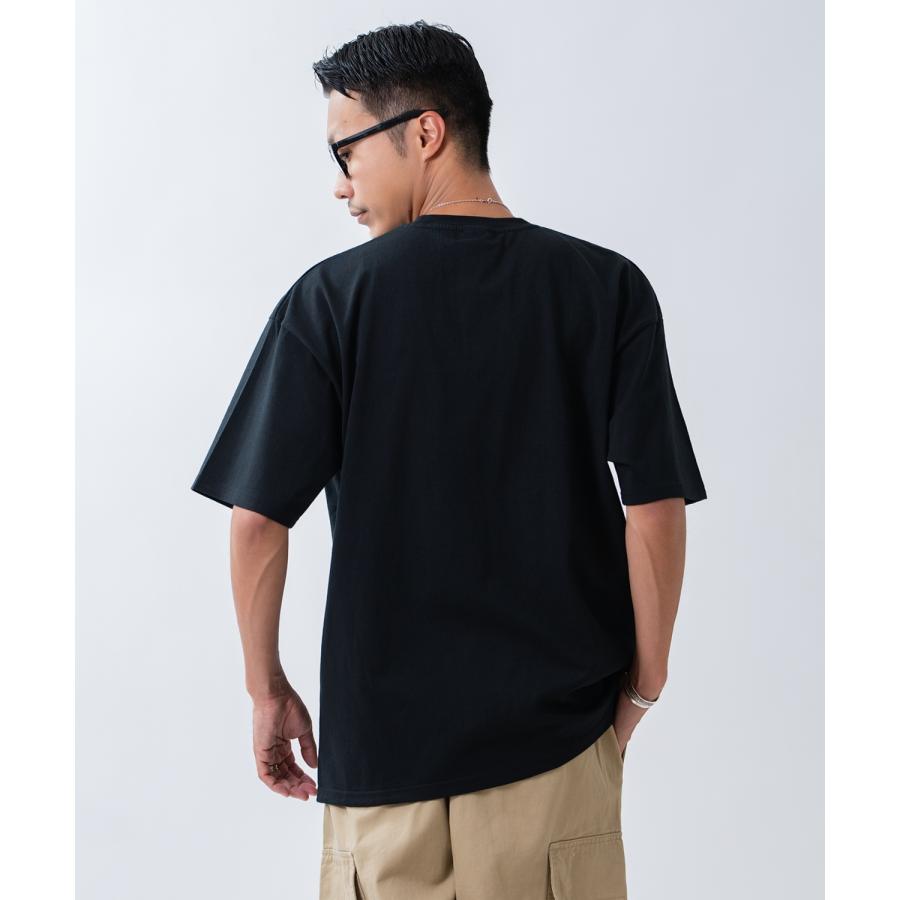 半袖Tシャツ メンズ WOODS別注 ウッズ カットソー ビッグシルエット アウトドア カジュアル アメカジ ブラック ホワイト ダークブルー | improves | 13
