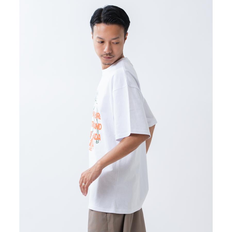 半袖Tシャツ メンズ WOODS別注 ウッズ カットソー ビッグシルエット アウトドア カジュアル アメカジ ブラック ホワイト ダークブルー | improves | 04