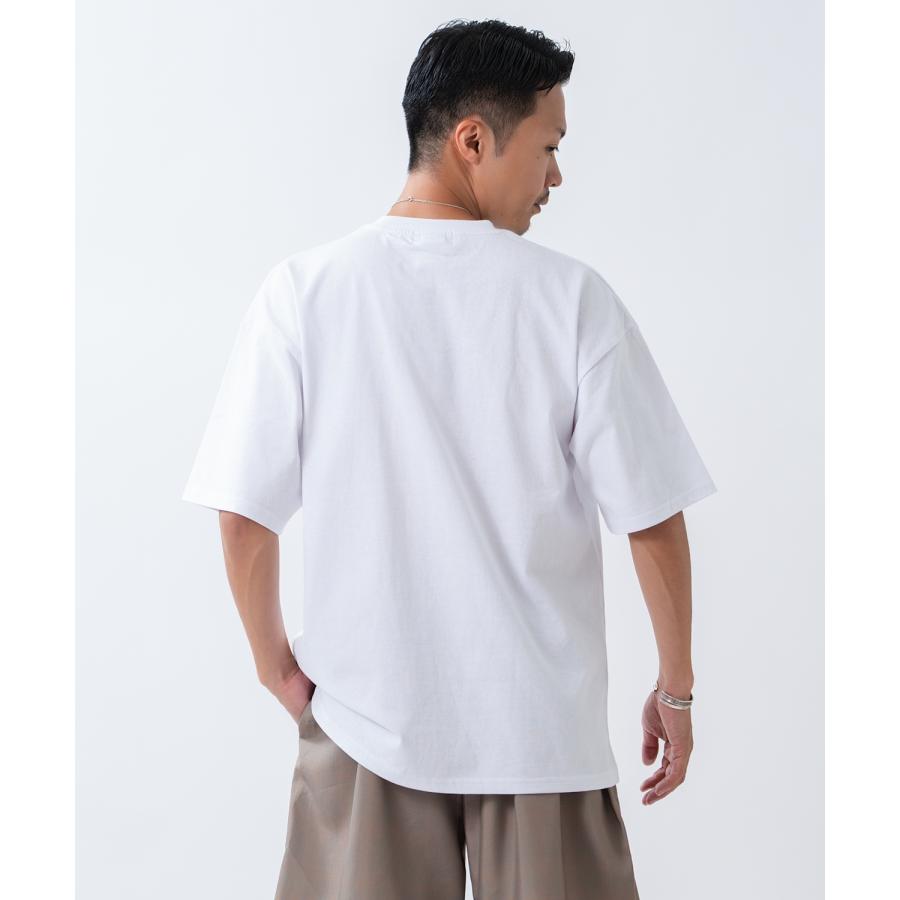 半袖Tシャツ メンズ WOODS別注 ウッズ カットソー ビッグシルエット アウトドア カジュアル アメカジ ブラック ホワイト ダークブルー | improves | 05