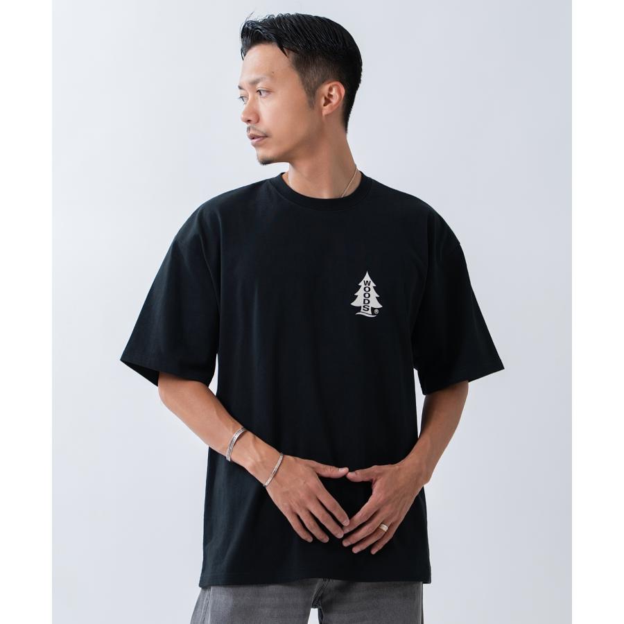 半袖Tシャツ メンズ WOODS別注 ウッズ カットソー ビッグシルエット アウトドア カジュアル アメカジ ブラック ホワイト オートミール | improves | 13