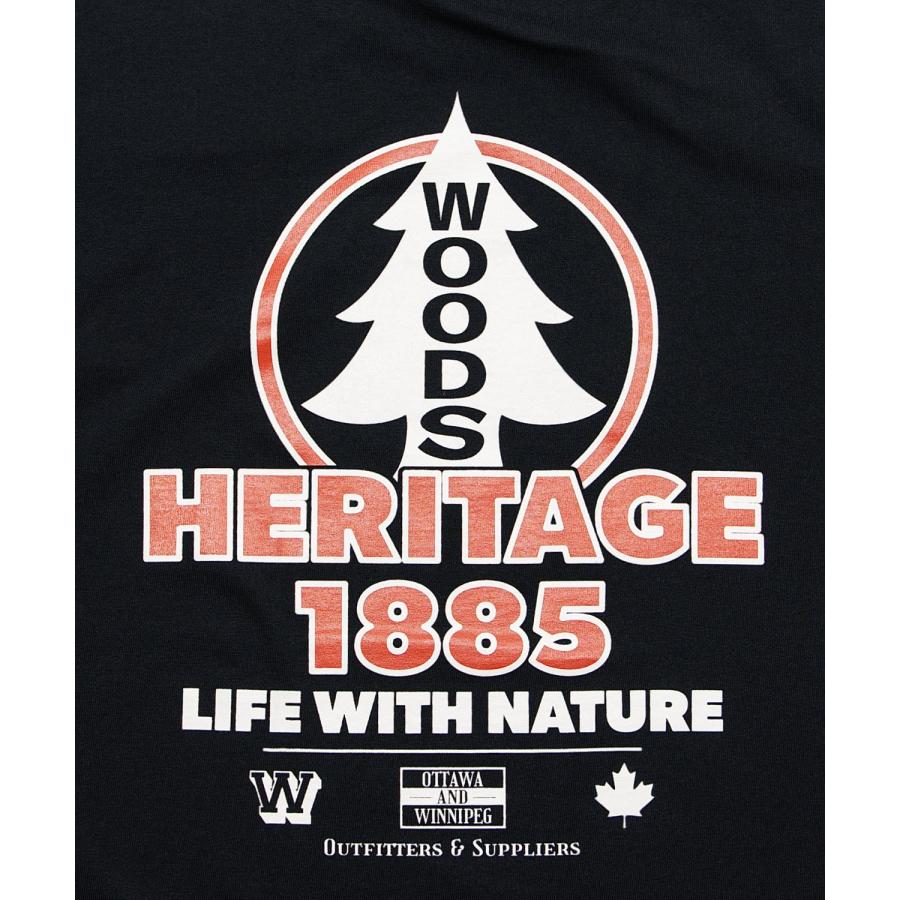 半袖Tシャツ メンズ WOODS別注 ウッズ カットソー ビッグシルエット アウトドア カジュアル アメカジ ブラック ホワイト オートミール | improves | 15