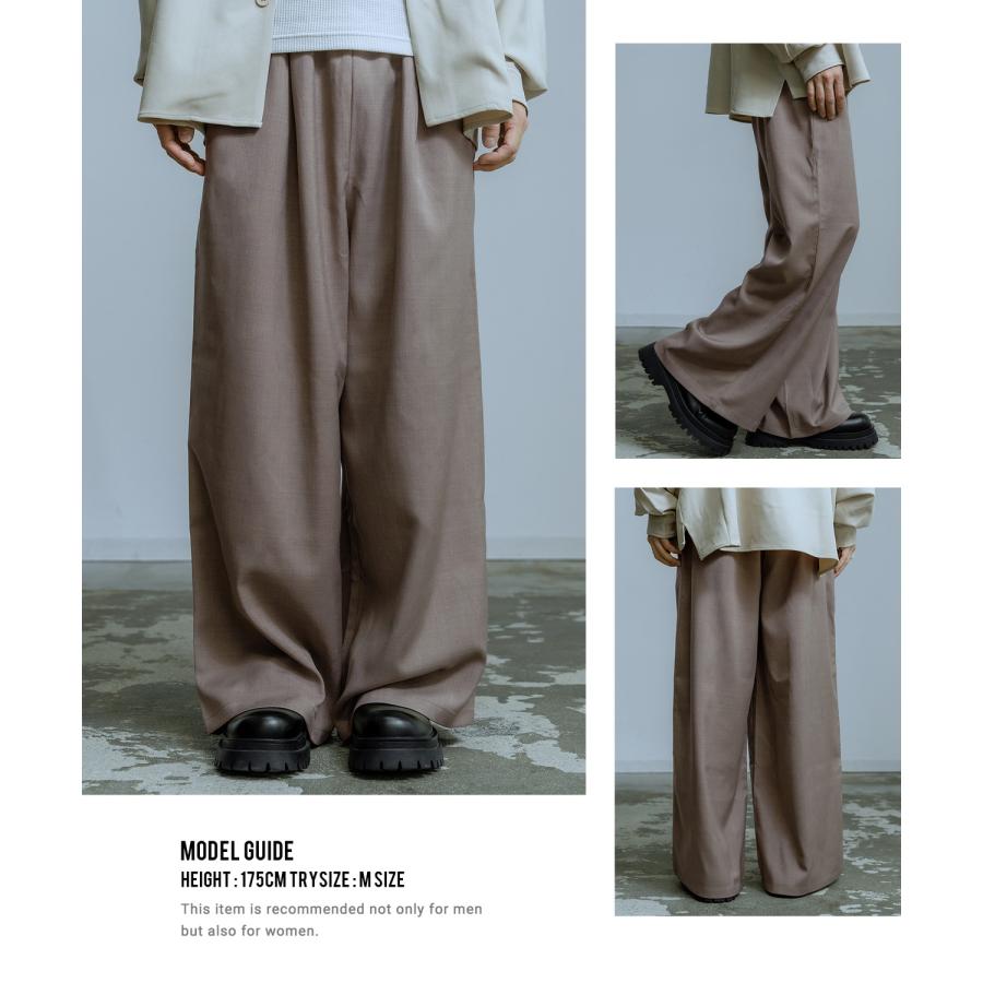 スラックス メンズ ワイドパンツ イージーパンツ タックパンツ きれいめ 大人カジュアル ジェンダーレス ジェンダーフリー シンプル | improves | 14