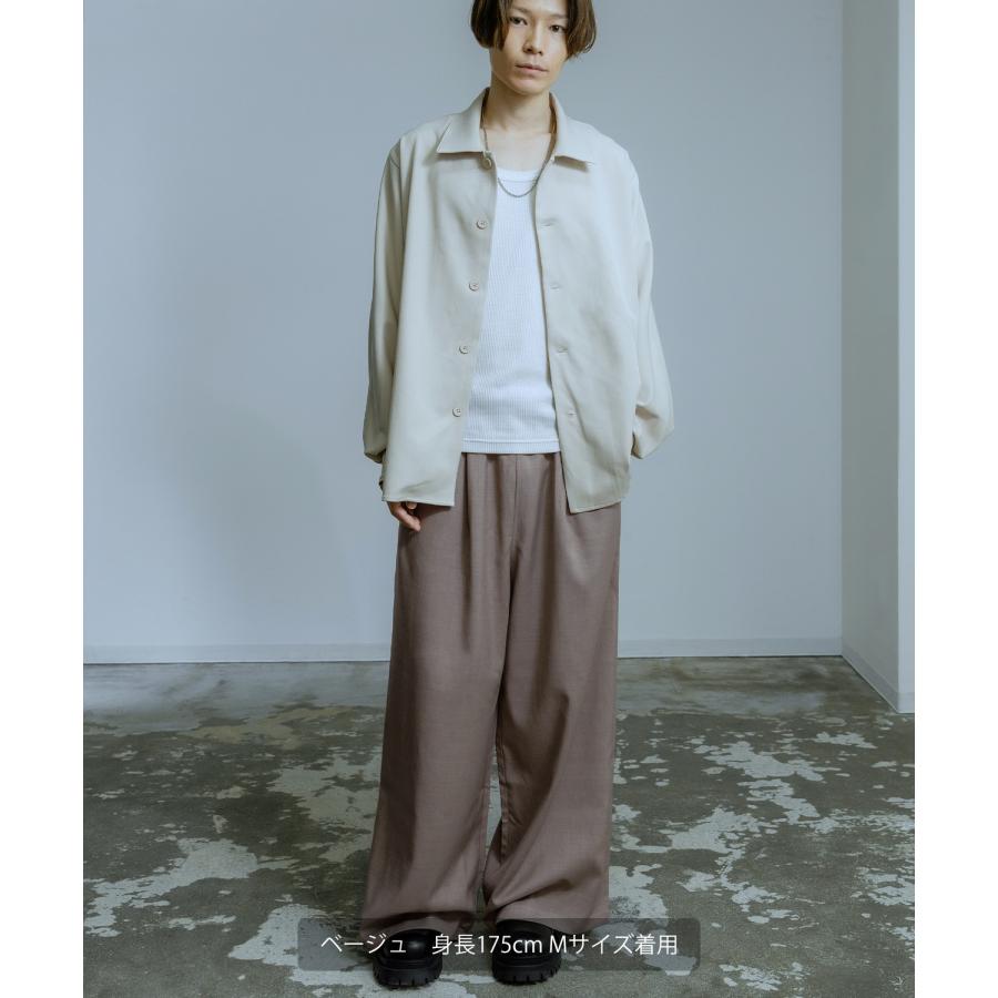 スラックス メンズ ワイドパンツ イージーパンツ タックパンツ きれいめ 大人カジュアル ジェンダーレス ジェンダーフリー シンプル | improves | 15