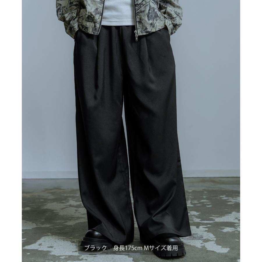 スラックス メンズ ワイドパンツ イージーパンツ タックパンツ きれいめ 大人カジュアル ジェンダーレス ジェンダーフリー シンプル | improves | 05