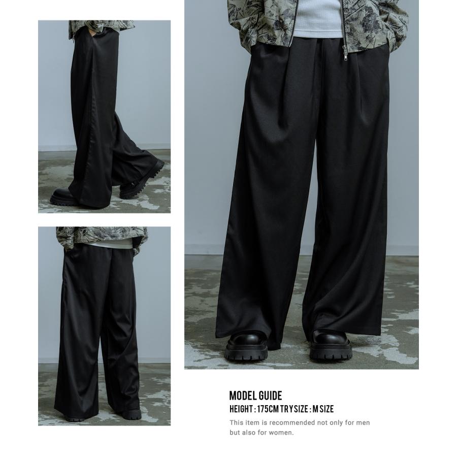 スラックス メンズ ワイドパンツ イージーパンツ タックパンツ きれいめ 大人カジュアル ジェンダーレス ジェンダーフリー シンプル | improves | 06