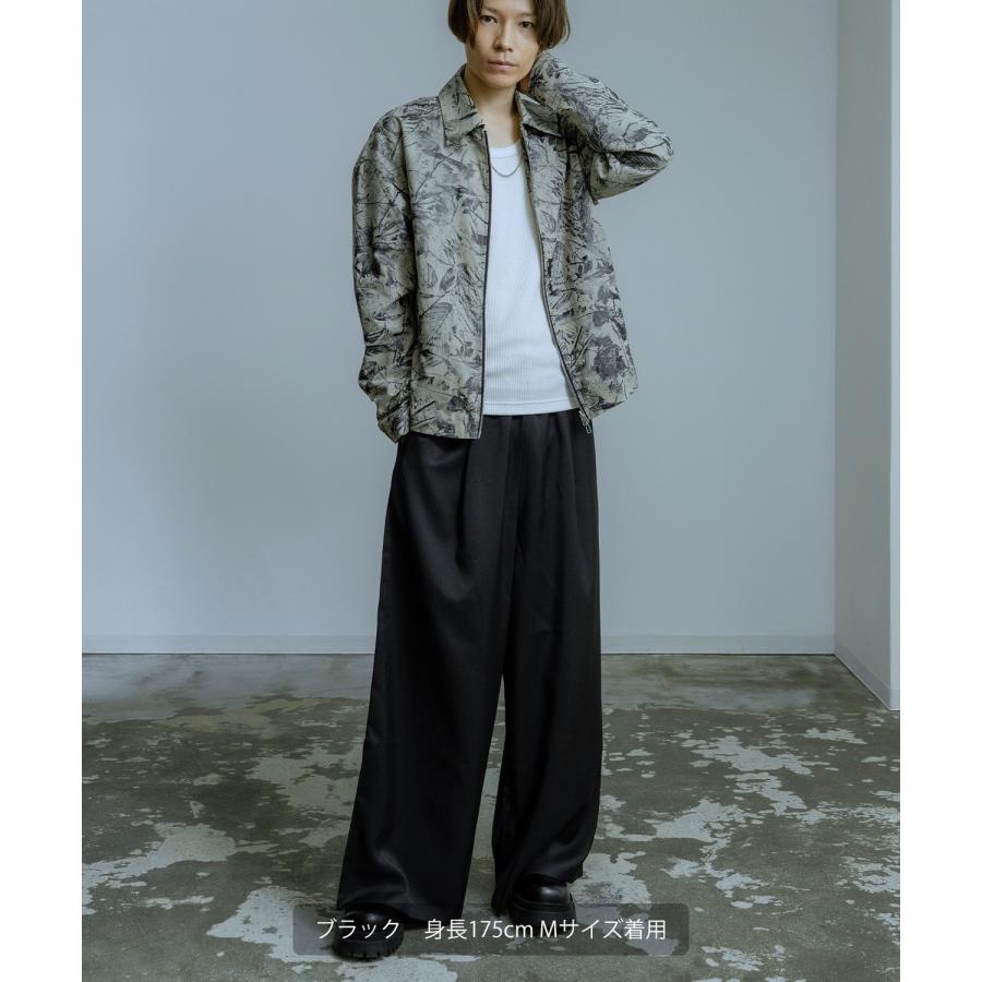 スラックス メンズ ワイドパンツ イージーパンツ タックパンツ きれいめ 大人カジュアル ジェンダーレス ジェンダーフリー シンプル | improves | 07