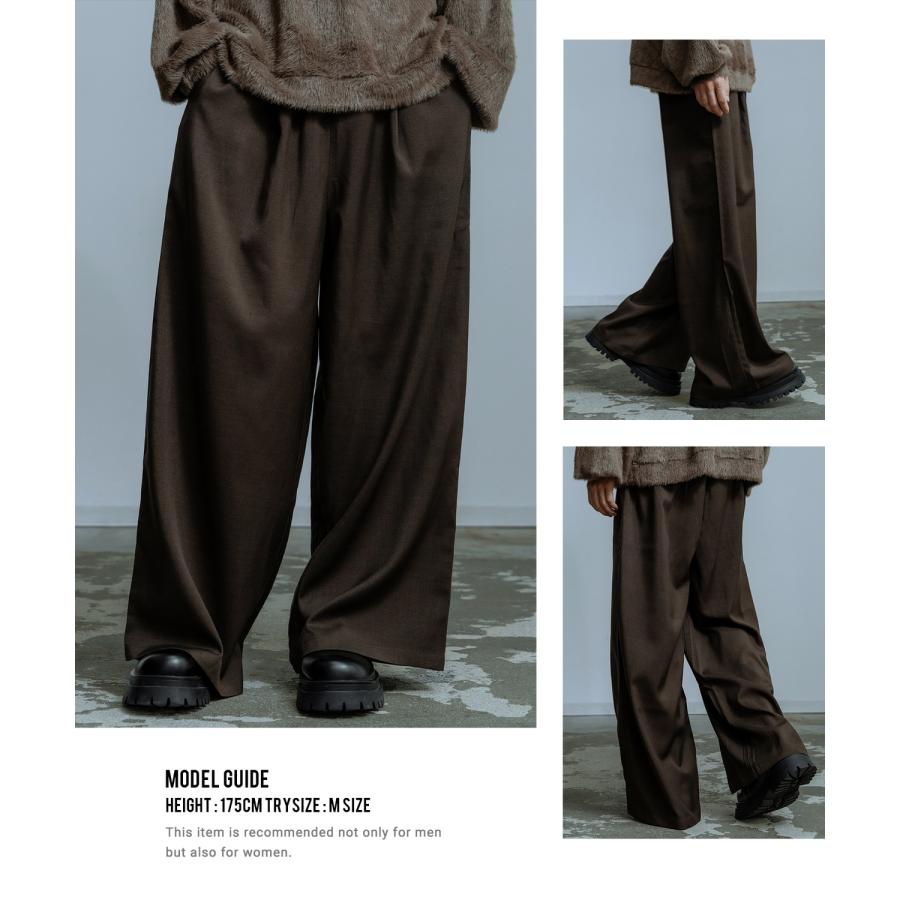 スラックス メンズ ワイドパンツ イージーパンツ タックパンツ きれいめ 大人カジュアル ジェンダーレス ジェンダーフリー シンプル | improves | 08