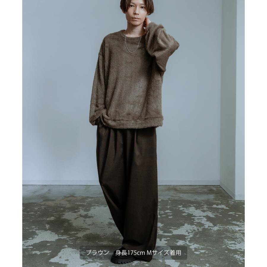 スラックス メンズ ワイドパンツ イージーパンツ タックパンツ きれいめ 大人カジュアル ジェンダーレス ジェンダーフリー シンプル | improves | 09