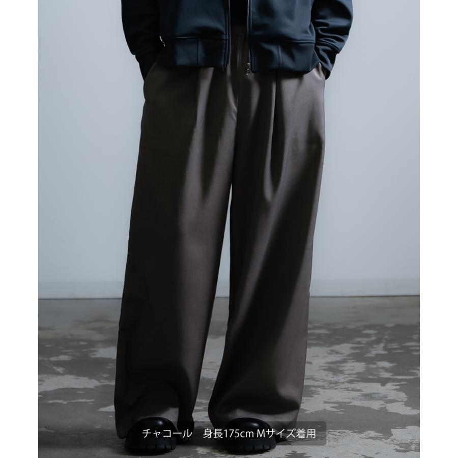 スラックス メンズ ワイドパンツ イージーパンツ タックパンツ きれいめ 大人カジュアル ジェンダーレス ジェンダーフリー シンプル | improves | 10