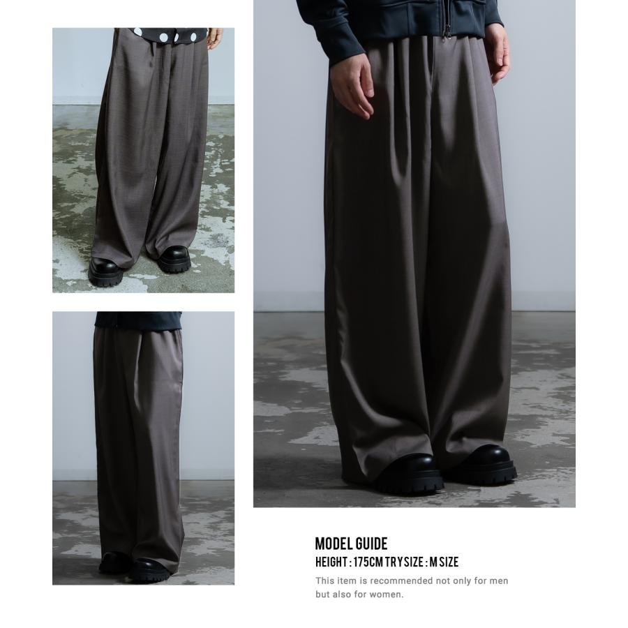 スラックス メンズ ワイドパンツ イージーパンツ タックパンツ きれいめ 大人カジュアル ジェンダーレス ジェンダーフリー シンプル | improves | 11