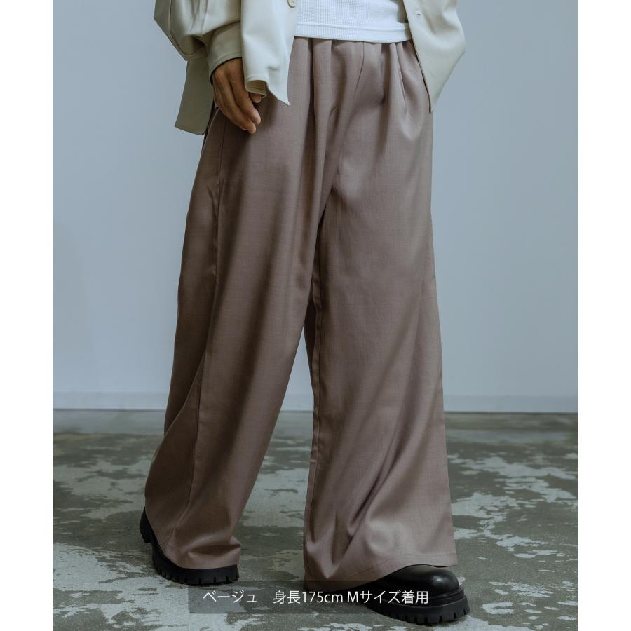 スラックス メンズ ワイドパンツ イージーパンツ タックパンツ きれいめ 大人カジュアル ジェンダーレス ジェンダーフリー シンプル | improves | 13