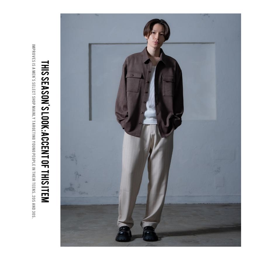 シャツ メンズ ジャケット アウター ポンチ ダブルフラップ ポケットシャツ 羽織り 春 秋 冬 カジュアル レトロ Y2K 90年代 リバイバル | improves | 17