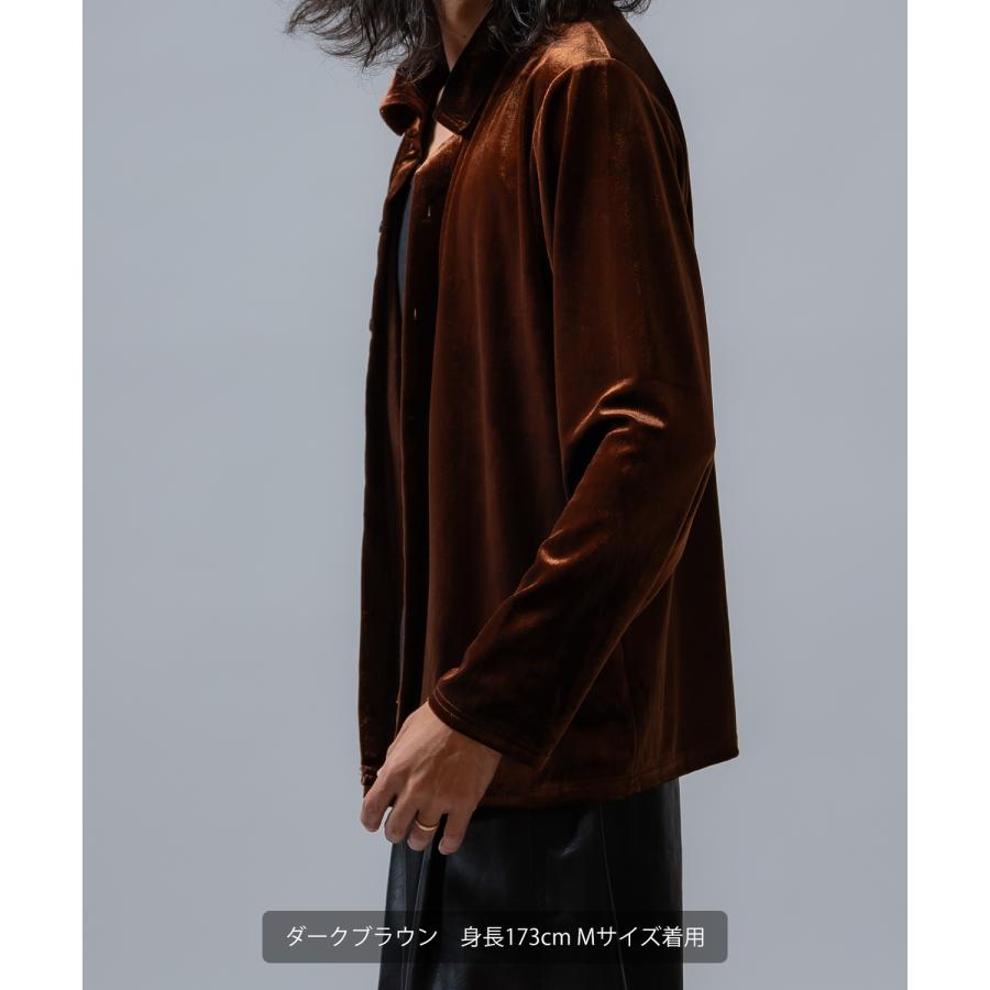 カーディガン メンズ  ベロア素材 セットアップ リラックスウェア ジェンダーレス カジュアル シンプル 大人カジュアル きれいめ ホワイト ブラック ブラウン | improves | 16