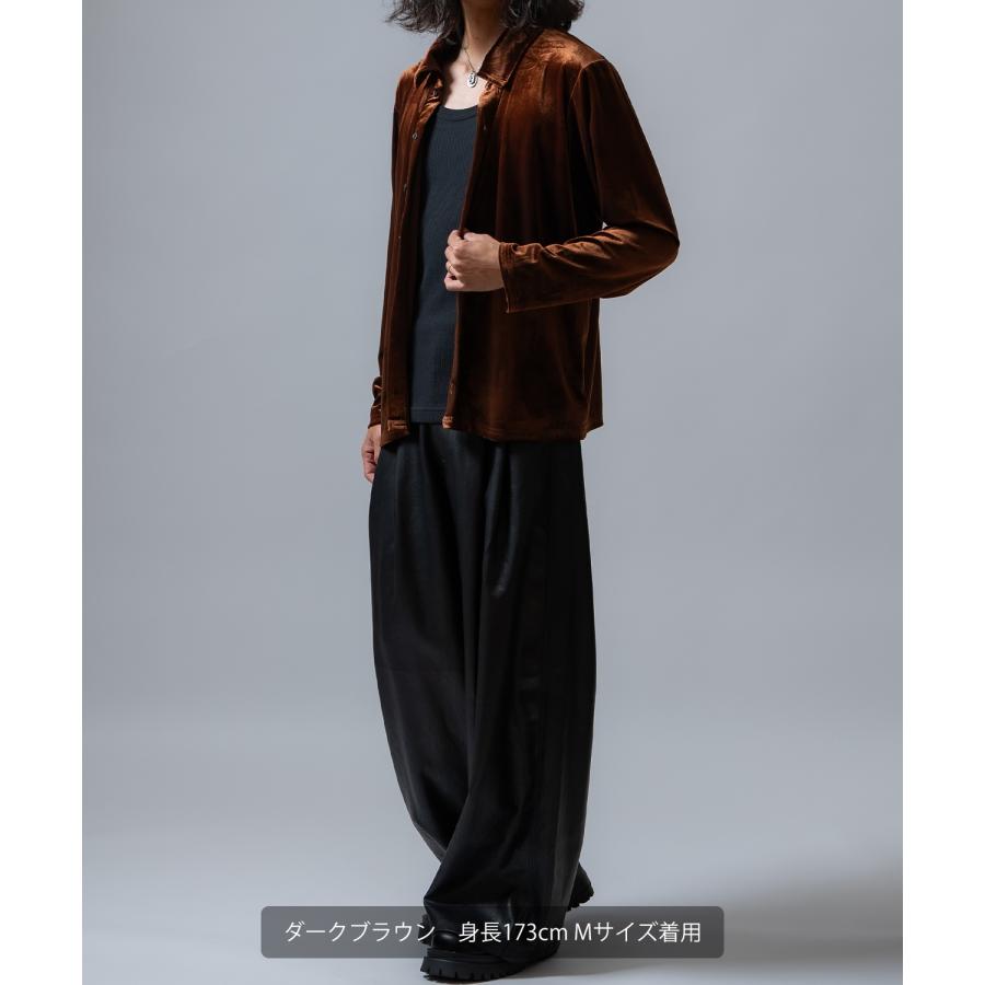 カーディガン メンズ  ベロア素材 セットアップ リラックスウェア ジェンダーレス カジュアル シンプル 大人カジュアル きれいめ ホワイト ブラック ブラウン | improves | 19