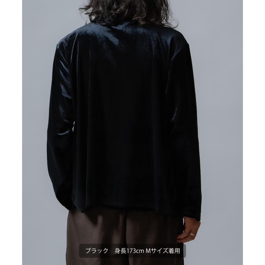 カーディガン メンズ  ベロア素材 セットアップ リラックスウェア ジェンダーレス カジュアル シンプル 大人カジュアル きれいめ ホワイト ブラック ブラウン | improves | 05