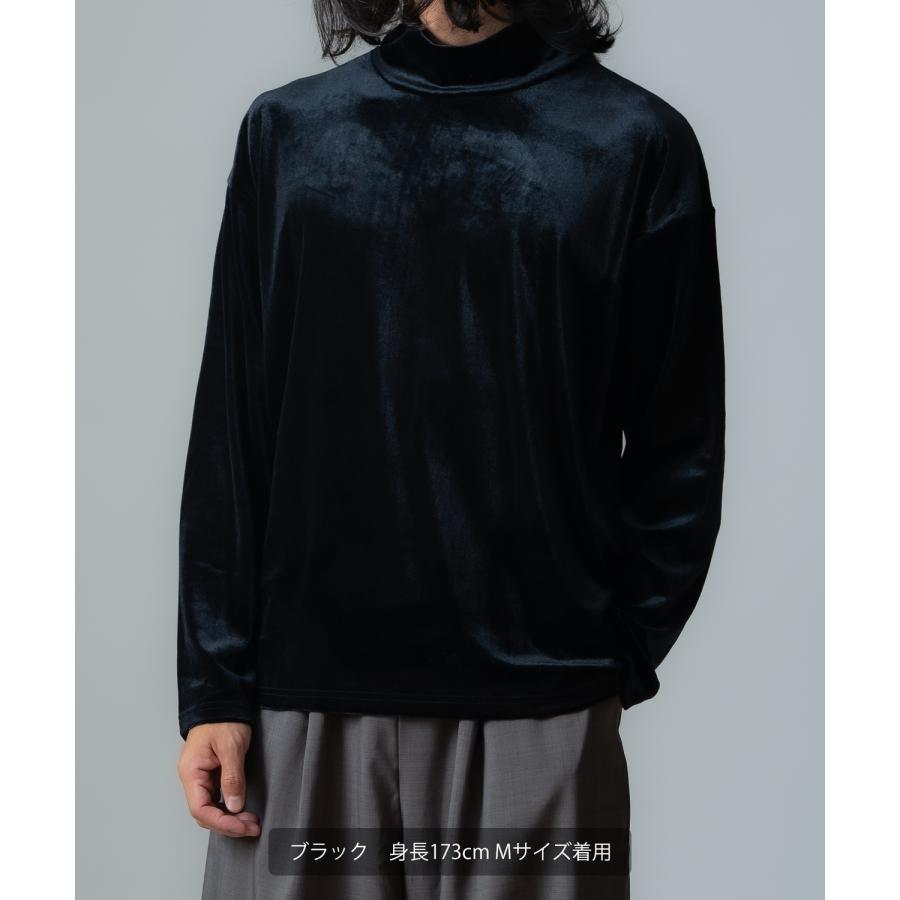 プルオーバー メンズ  ベロア素材 ハイネック セットアップ リラックスウェア ジェンダーレス カジュアル シンプル 大人カジュアル きれいめ | improves | 18