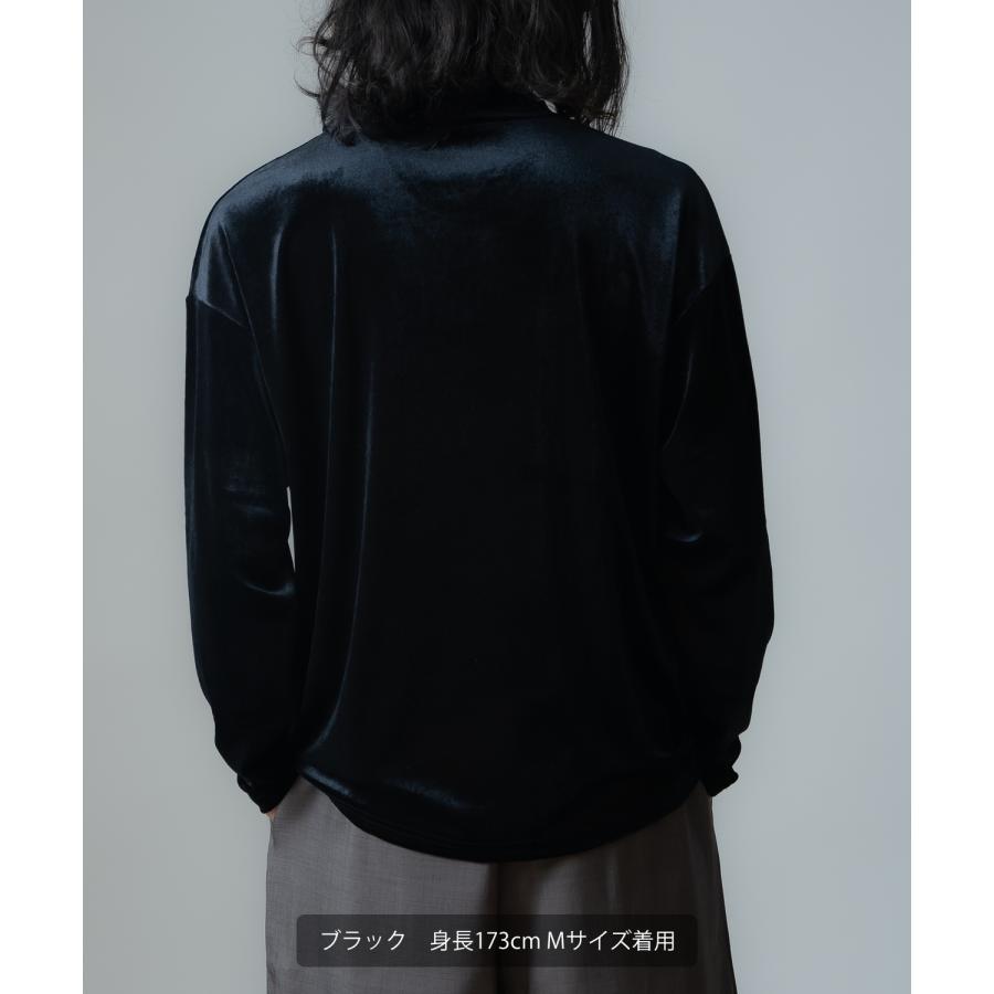 プルオーバー メンズ  ベロア素材 ハイネック セットアップ リラックスウェア ジェンダーレス カジュアル シンプル 大人カジュアル きれいめ | improves | 21
