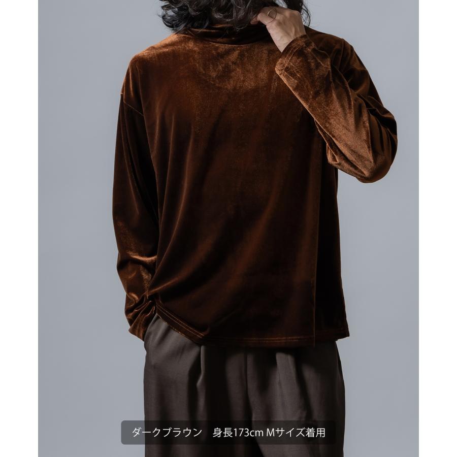 プルオーバー メンズ  ベロア素材 ハイネック セットアップ リラックスウェア ジェンダーレス カジュアル シンプル 大人カジュアル きれいめ | improves | 06