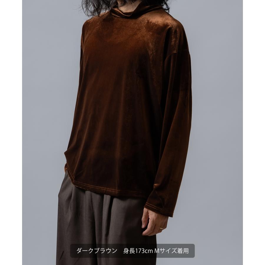 プルオーバー メンズ  ベロア素材 ハイネック セットアップ リラックスウェア ジェンダーレス カジュアル シンプル 大人カジュアル きれいめ | improves | 07