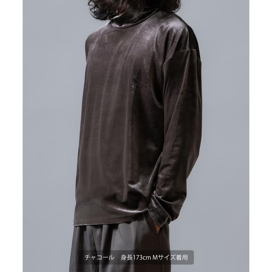 プルオーバー メンズ  ベロア素材 ハイネック セットアップ リラックスウェア ジェンダーレス カジュアル シンプル 大人カジュアル きれいめ | improves | 09