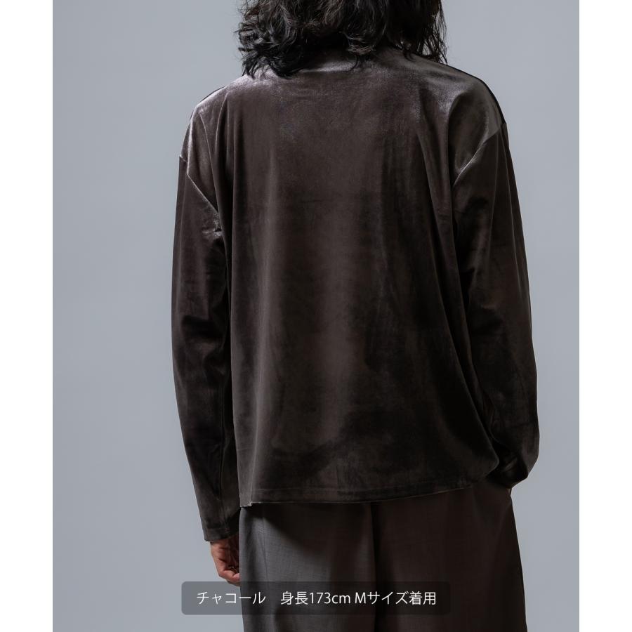 プルオーバー メンズ  ベロア素材 ハイネック セットアップ リラックスウェア ジェンダーレス カジュアル シンプル 大人カジュアル きれいめ | improves | 10