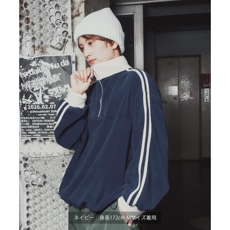 トラックジャケット フリース ボア ブルゾン ハーフジップ プルオーバー オーバーサイズ もこもこ カジュアル ストリート 韓国 | improves | 13