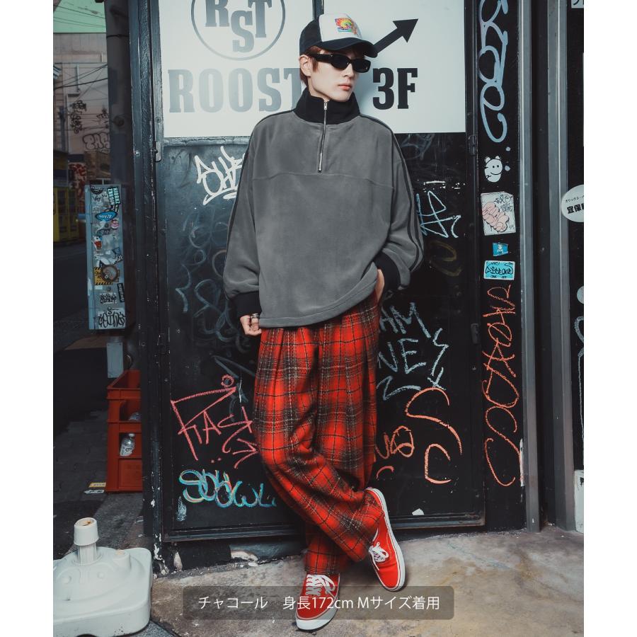 トラックジャケット フリース ボア ブルゾン ハーフジップ プルオーバー オーバーサイズ もこもこ カジュアル ストリート 韓国 | improves | 06