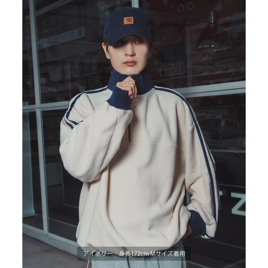 トラックジャケット フリース ボア ブルゾン ハーフジップ プルオーバー オーバーサイズ もこもこ カジュアル ストリート 韓国 | improves | 08