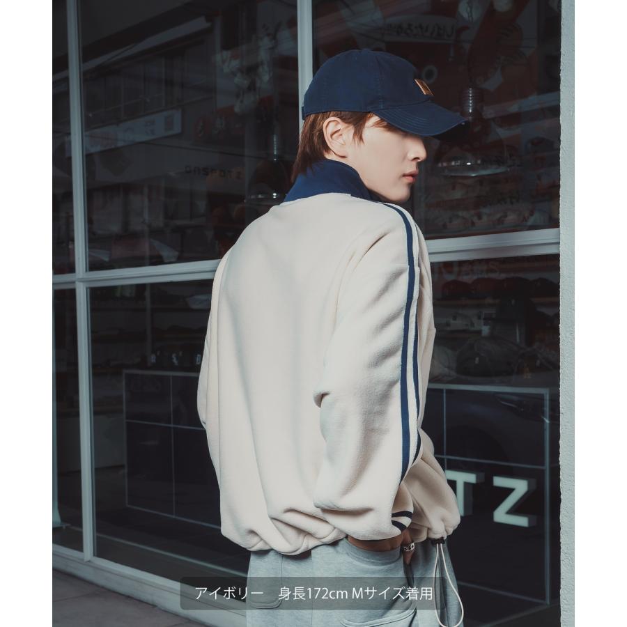 トラックジャケット フリース ボア ブルゾン ハーフジップ プルオーバー オーバーサイズ もこもこ カジュアル ストリート 韓国 | improves | 09