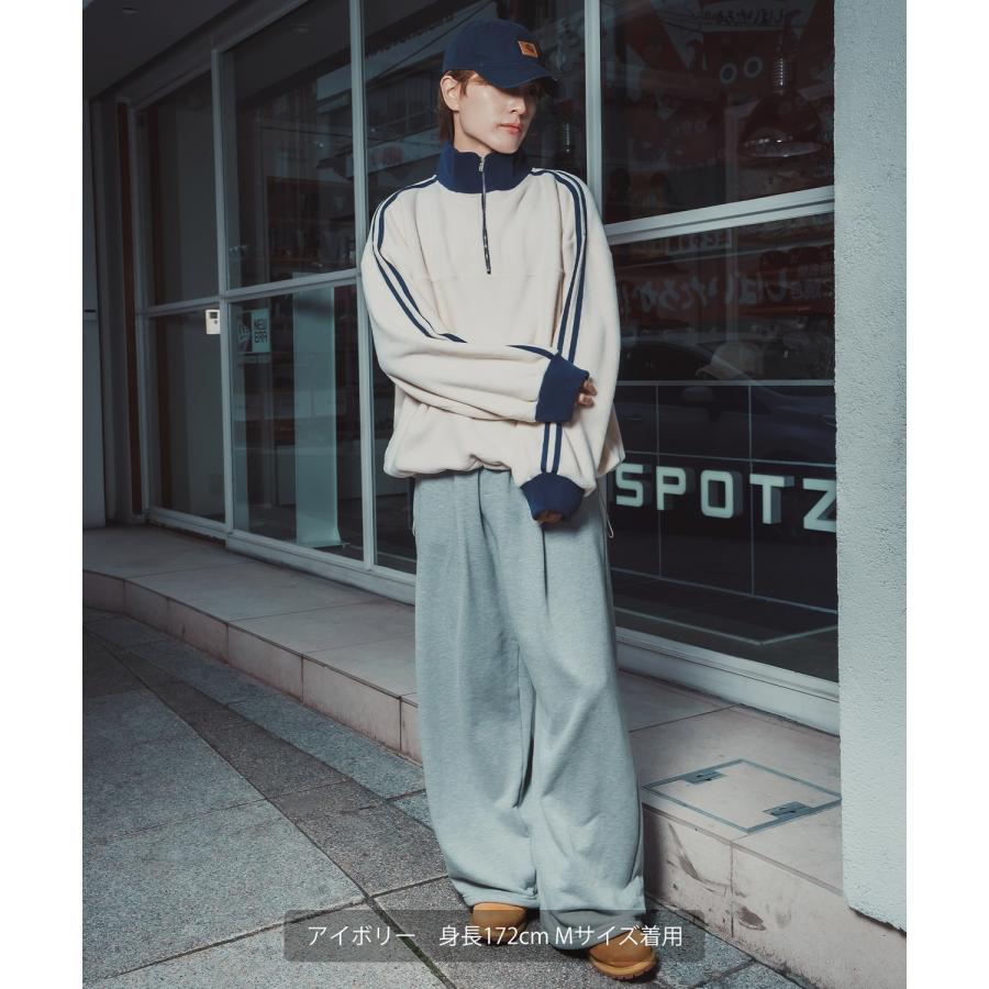 トラックジャケット フリース ボア ブルゾン ハーフジップ プルオーバー オーバーサイズ もこもこ カジュアル ストリート 韓国 | improves | 11