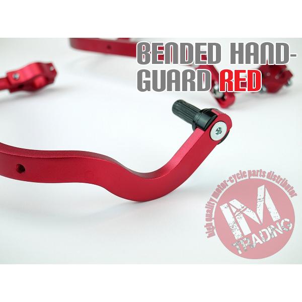 ベンド ハンドガード 湾曲 角度調節式 赤 レッド CRF250L CRF250M XR250 XR230 モタード CRM250R XLR250R FTR223 XR400 バハ☆