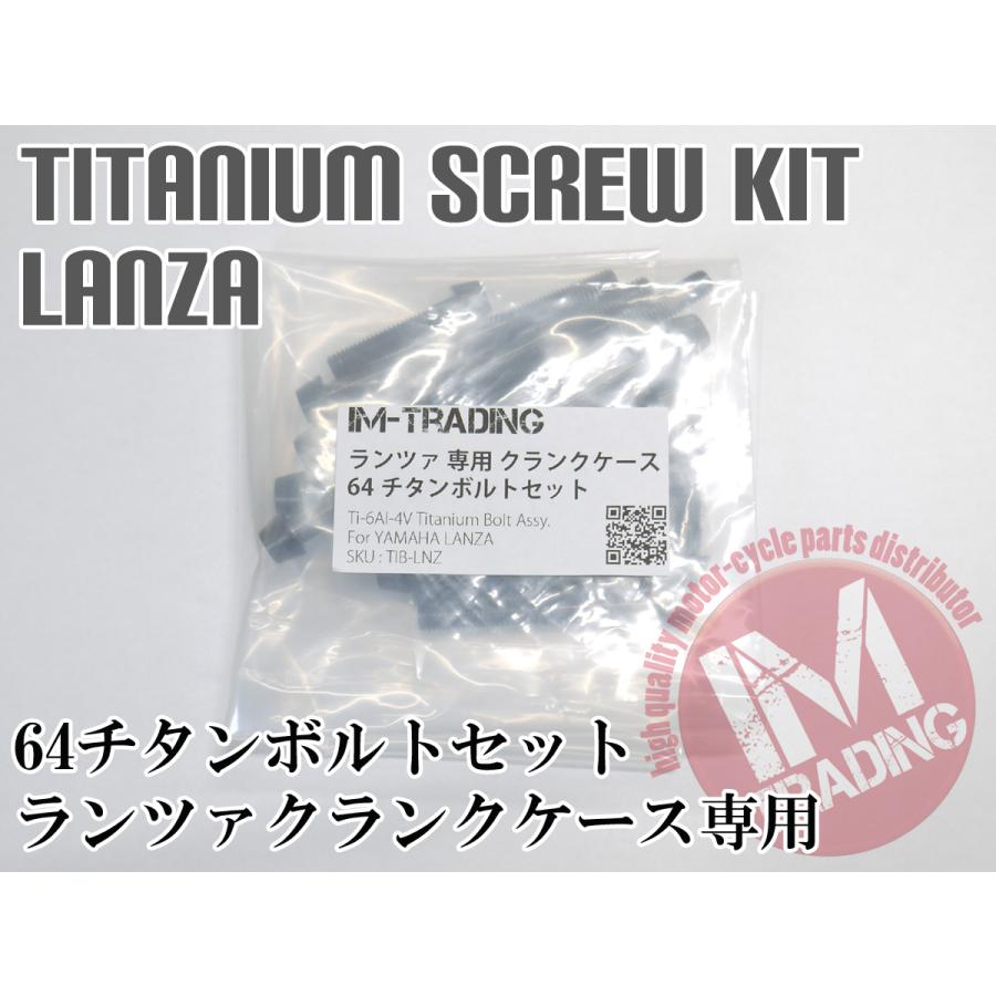 ランツァ LANZA専用64チタン製クランクケースカバーボルトセット エンジンカバー テーパーキャップ ブラック 黒 Ti-6Al-4V_1