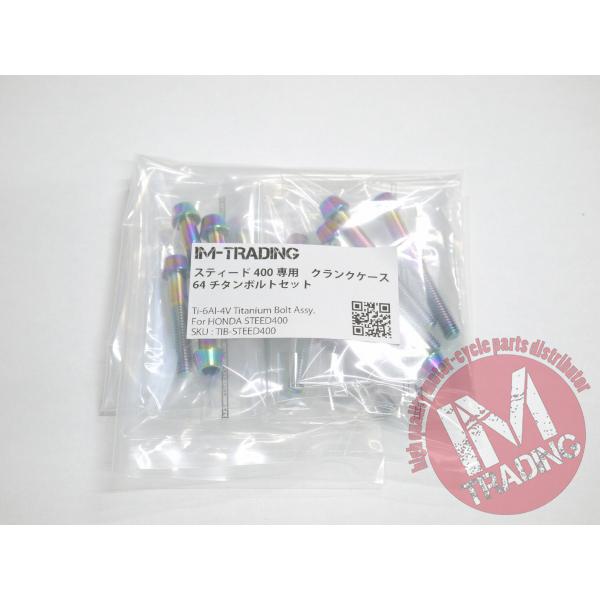 スティード400専用64チタン製クランクケースカバーボルトセット