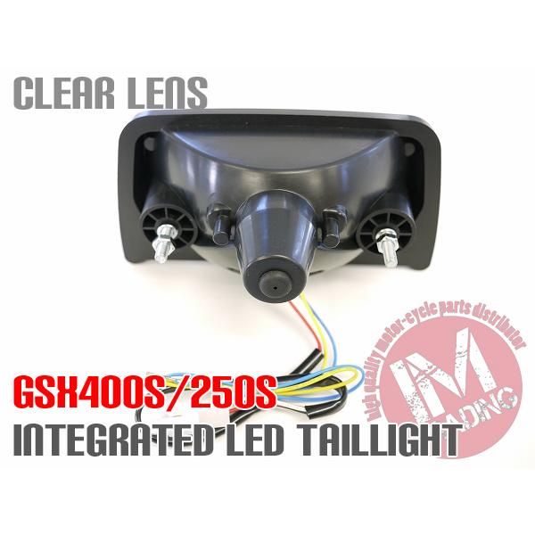 GSX250S、GSX400S用、LEDウインカー付スモークテールランプ GSX400Sカタナ GSX250Sカタナ用 LEDウインカー付きテールランプ
