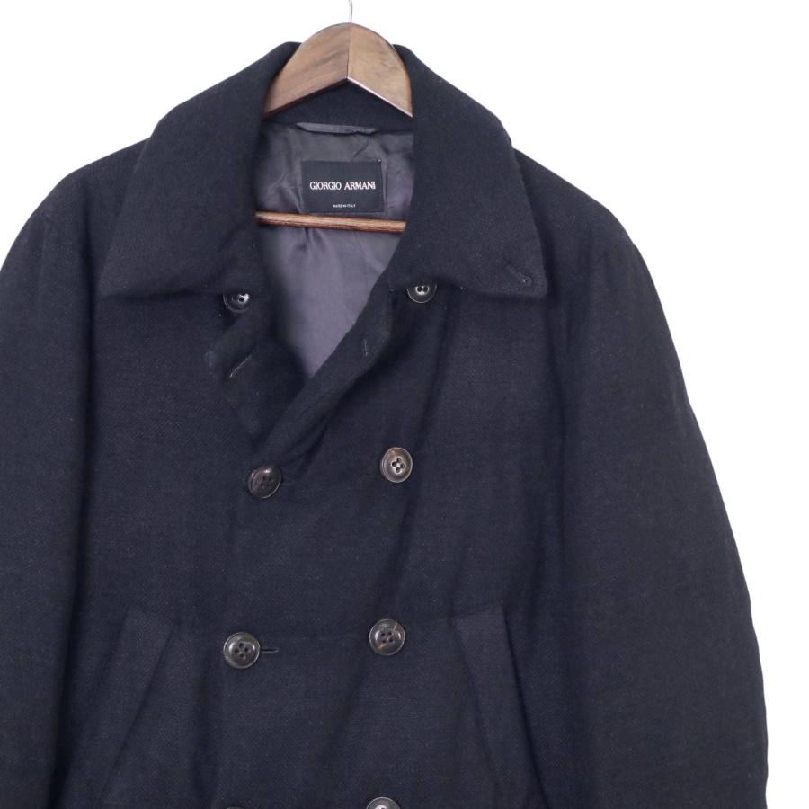 GIORGIO ARMANI ジョルジオアルマーニ　カシミヤ入り ダウンダブルコート＊ GIORGIO ARMANI ジョルジオアルマーニ カシミヤ入り ダウンダブル