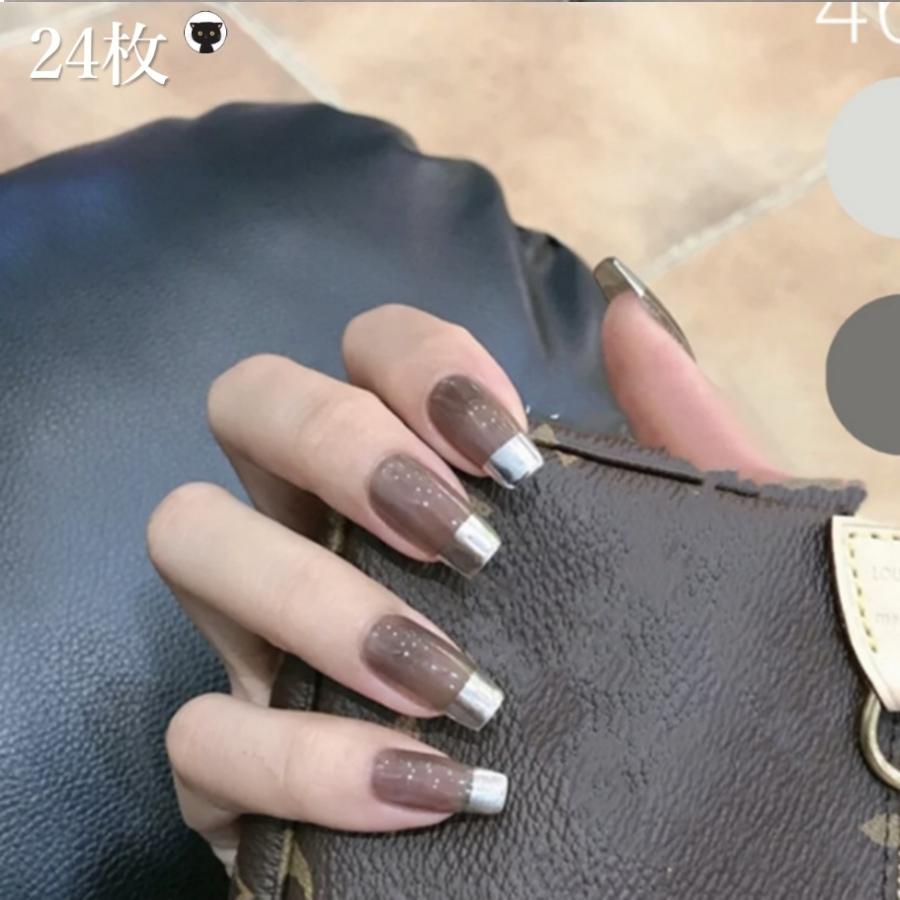 ネイルチップ シルバー 透明感 ブライダル 結婚式 時短ネイル 貼るネイル ウエディング セクシ ネイル 人気 女性 おしゃれ つけ爪 カワイイ は自分にプチご褒美を レディース チップ