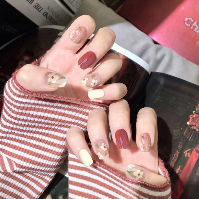 ネイルチップ つけ爪 ピンク蛍光染み で気质の高い淑女 デザインチップ ブライダル ネイル 年末のプロモーション特価