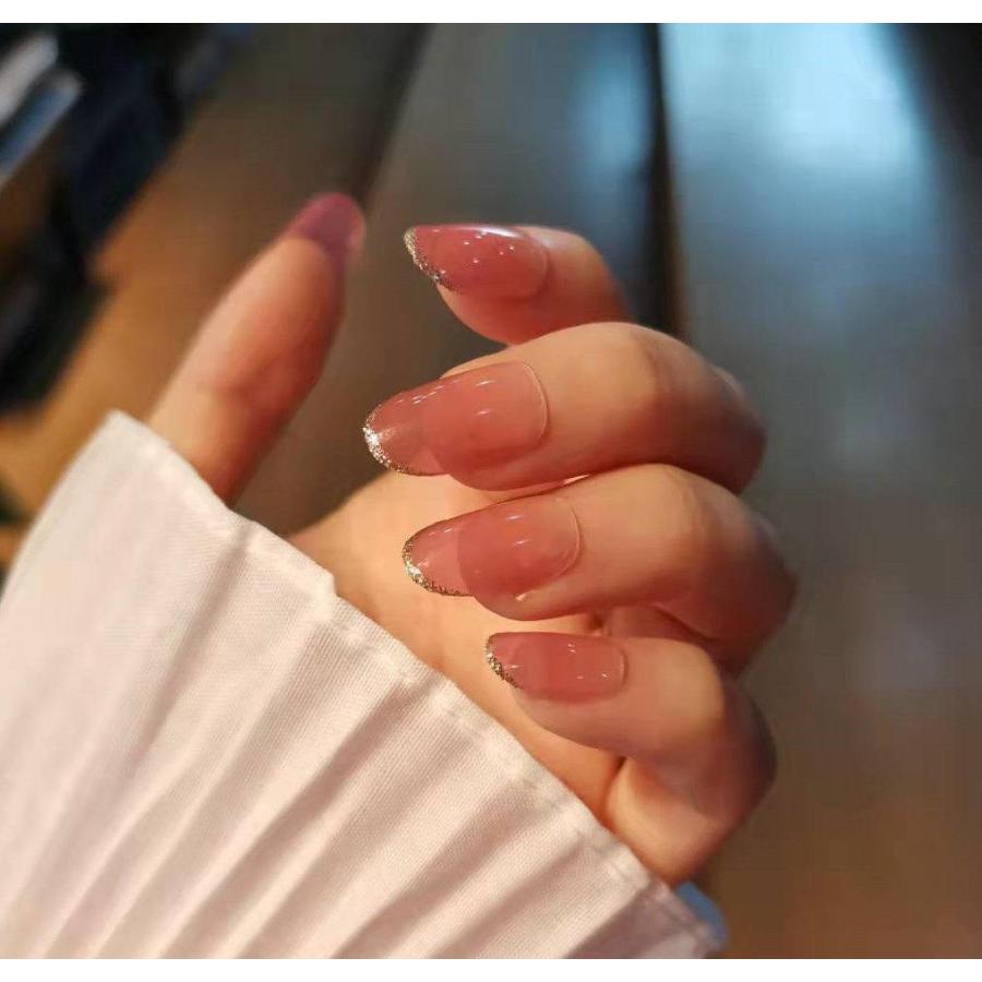 ネイルチップ ピンク 金粉 人気の ブライダル キラキラ結婚式 時短ネイル グラデーション プレゼント ネイルシール ウエディング 貼るネイル レディース 人気 つけ爪