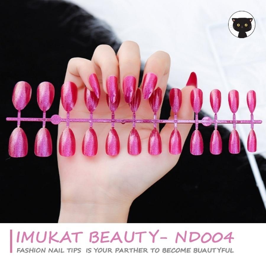 ネイルチップ ネイル チップ ローズレッド キラキラ ブライダル 結婚式 時短ネイル 貼るネイル ウエディング つけ爪 女子 レディース 人気 おしゃれ カワイイ Nd004 Imukat 通販 Yahoo ショッピング