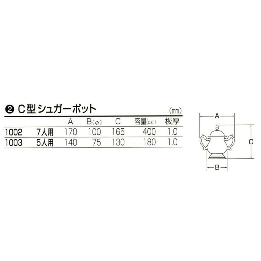 早川シルバー シュガーポット 7人用 C型 洋白（ニッケルシルバー